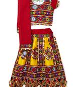 Banjara India Kutchi Embroidered Girls Chaniya Choli with Dupatta (CC-PTW) - Yellow