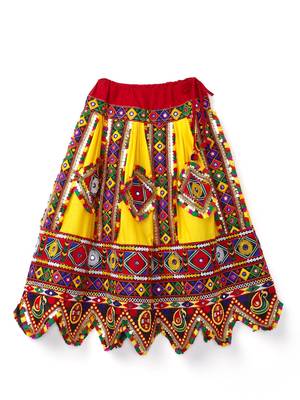 Banjara India Kutchi Embroidered Girls Chaniya Choli with Dupatta (CC-PTW) - Yellow 2