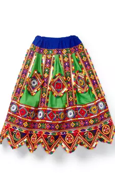 Banjara India Kutchi Embroidered Girls Chaniya Choli with Dupatta (CC-PTW) - GREEN