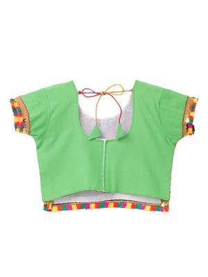 Banjara India Kutchi Embroidered Girls Chaniya Choli with Dupatta (CC-PTW) - GREEN 3