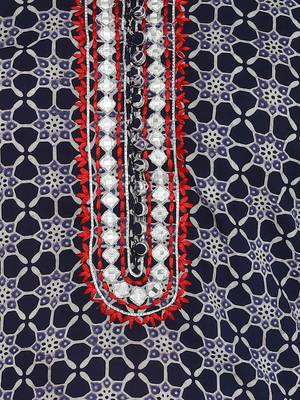 Ajrak Hand Block Print  Cotton Embroidered Kurta  6