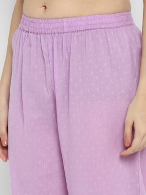 Lavender Cotton Moss Butta Kurta Pant Set 7