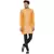 Orange printed jaquard men-kurtas