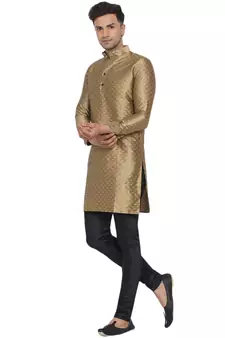 Brown printed jaquard men-kurtas