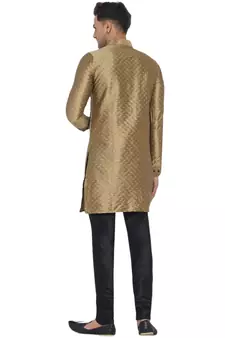 Brown printed jaquard men-kurtas