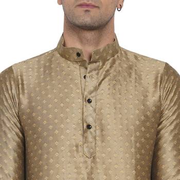 Brown printed jaquard men-kurtas 4
