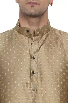 Brown printed jaquard men-kurtas