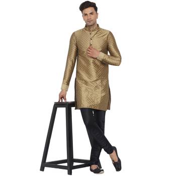 Brown printed jaquard men-kurtas 5