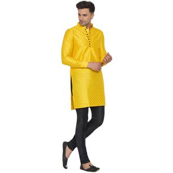 Yellow printed banarasi men-kurtas 2
