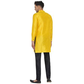 Yellow printed banarasi men-kurtas 4