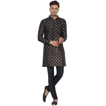 Black printed banarasi men-kurtas 1