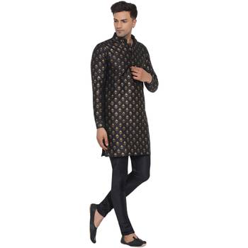 Black printed banarasi men-kurtas 2