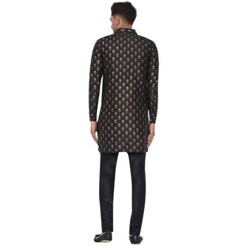Black printed banarasi men-kurtas 4