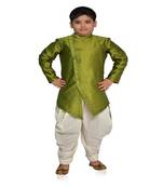 ANAN Kid's Festive & Party Green Kurta and Patiala Set  ( Green Pack of 1 )