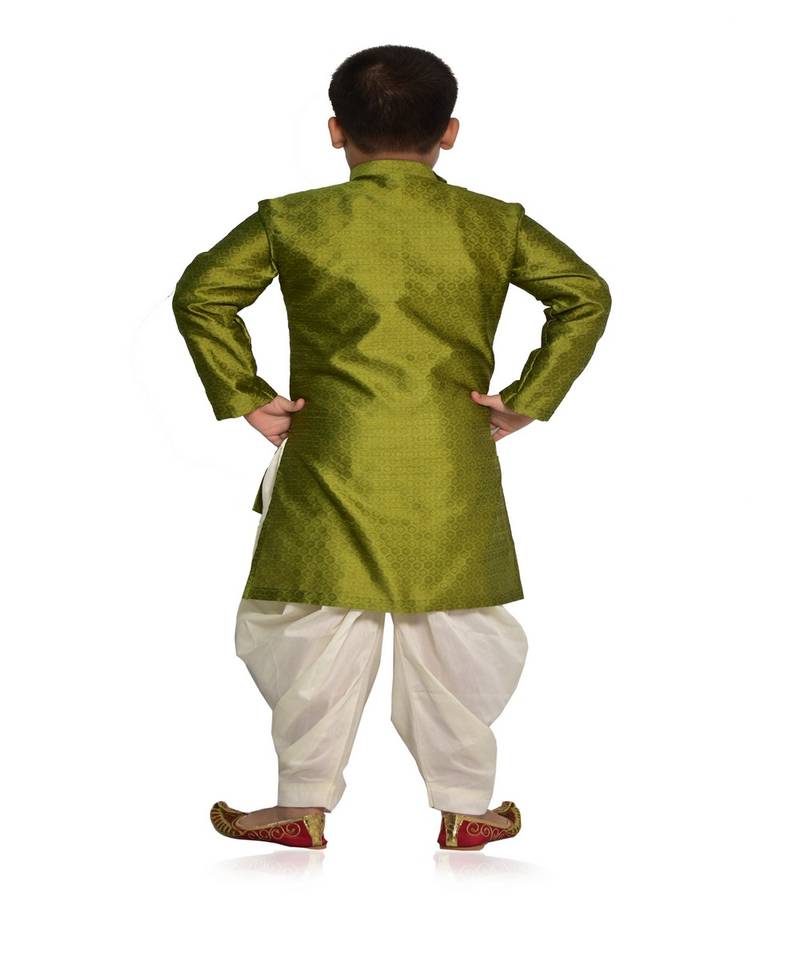 ANAN Kid's Festive & Party Green Kurta and Patiala Set  ( Green Pack of 1 )