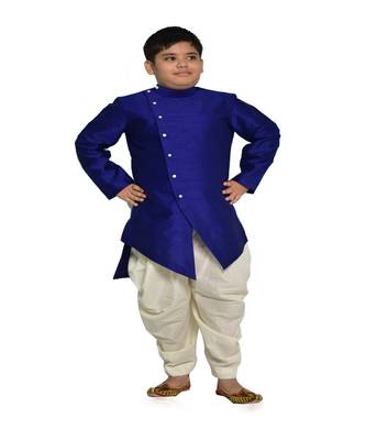 ANAN Kid's Festive & Party Blue Kurta and Patiala Set  ( Blue Pack of 1 ) 1