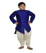 ANAN Kid's Festive & Party Blue Kurta and Patiala Set  ( Blue Pack of 1 )