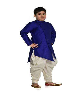ANAN Kid's Festive & Party Blue Kurta and Patiala Set  ( Blue Pack of 1 ) 2