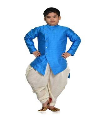 ANAN Kid's Festive & Party Sky Blue Kurta and Patiala Set  ( Sky Blue Pack of 1 ) 1