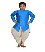 ANAN Kid's Festive & Party Sky Blue Kurta and Patiala Set  ( Sky Blue Pack of 1 )