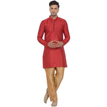 Red printed banarasi men-kurtas 1