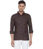 Brown plain cotton men-Shirt