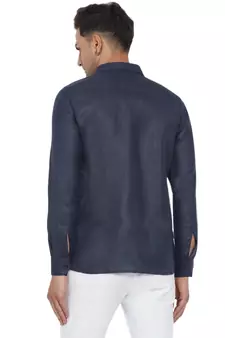 Blue plain cotton men-Shirt