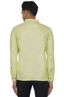 Green plain cotton men-Shirt