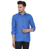 Blue plain cotton men-Shirt