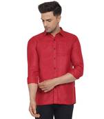 Red plain cotton men-Shirt