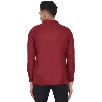 Maroon plain cotton men-Shirt 5