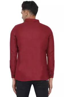 Maroon plain cotton men-Shirt