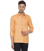 Orange plain cotton men-Shirt