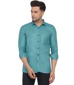 Green plain cotton men-Shirt