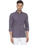 Blue printed cotton men-Shirt