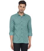 Green printed cotton men-Shirt