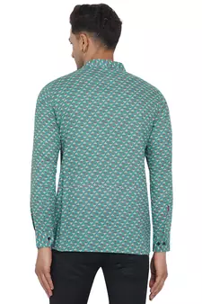 Green printed cotton men-Shirt