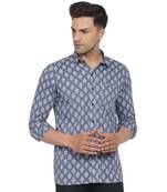 Grey printed cotton men-Shirt