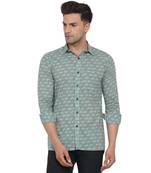 Green printed cotton men-Shirt