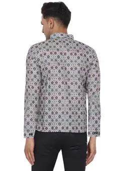 Grey printed cotton men-kurtas