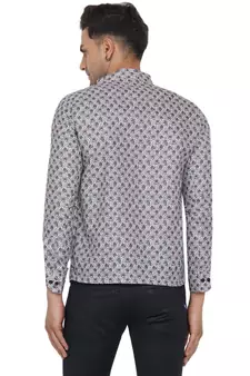 Grey printed cotton men-kurtas