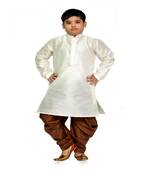 ANAN Kid's Festive & Party White Kurta and Patiala Set  ( White Pack of 1 )