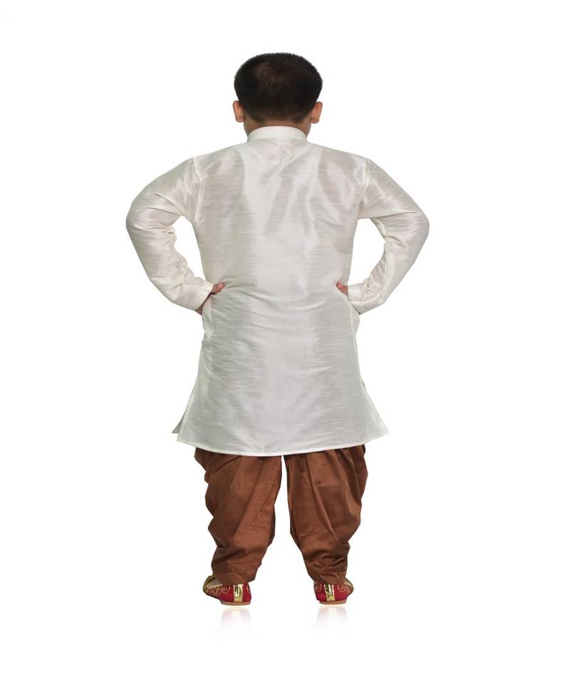 ANAN Kid's Festive & Party White Kurta and Patiala Set  ( White Pack of 1 )