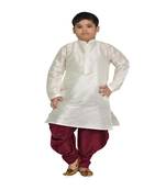 ANAN Kid's Festive & Party White Kurta and Patiala Set  ( White Pack of 1 )