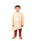 ANAN Kid's Festive & Party Gold Crose Kurta and Pyjama Set  ( Gold Pack of 1 )