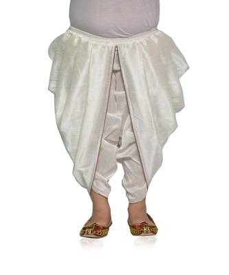 ANAN Kid's Festive & Party White Patiala Pant  ( White Pack of 1 ) 1