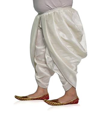 ANAN Kid's Festive & Party White Patiala Pant  ( White Pack of 1 ) 2