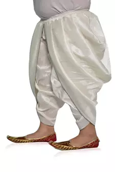 ANAN Kid's Festive & Party White Patiala Pant  ( White Pack of 1 )