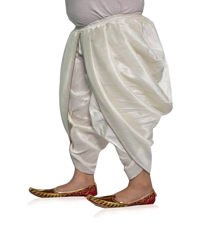 ANAN Kid's Festive & Party White Patiala Pant  ( White Pack of 1 )