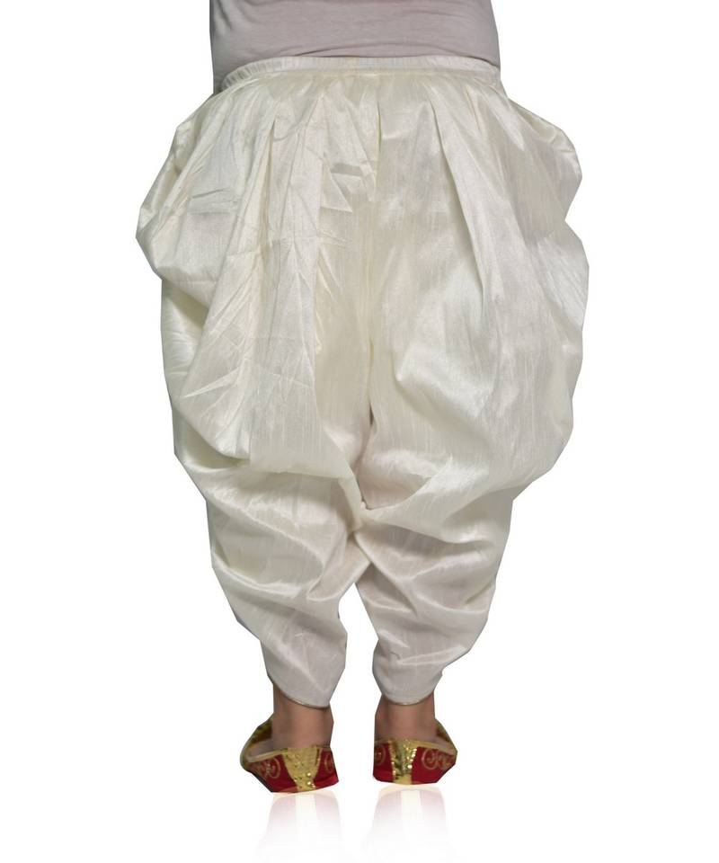 ANAN Kid's Festive & Party White Patiala Pant  ( White Pack of 1 )